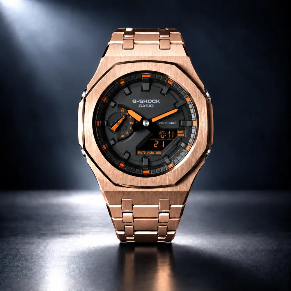 Custom Watch – Black Orange Steel