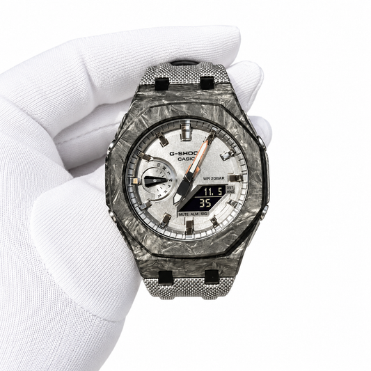Custom Watch – Full Silver Carbon Fiber