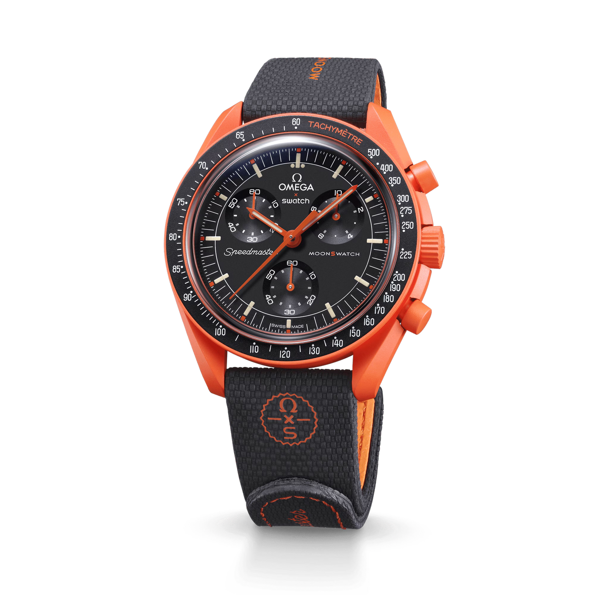 STRAP  BLACK/ORANGE RUBBER