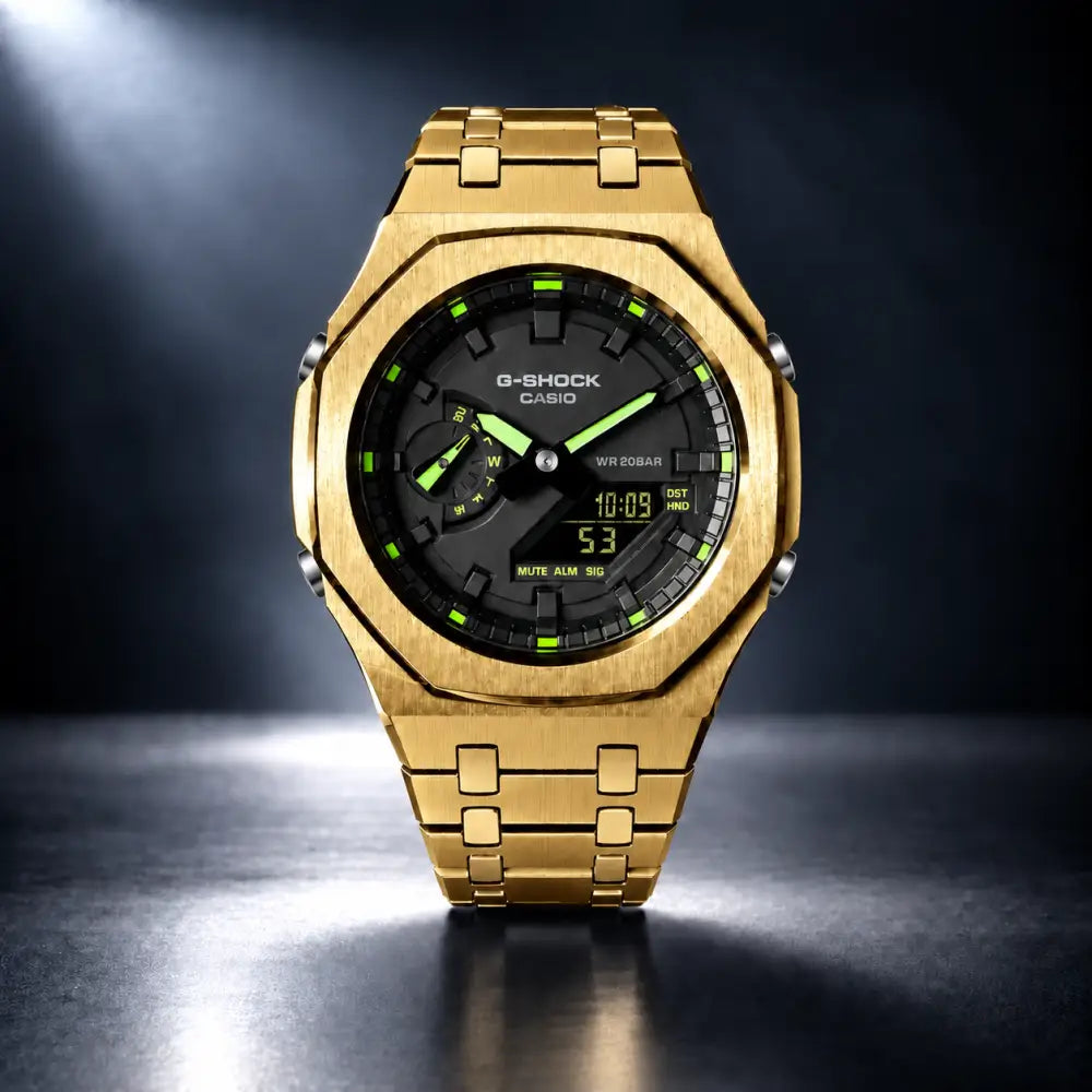 Custom Watch – Black Green Steel – Mod G-Shock GA2100