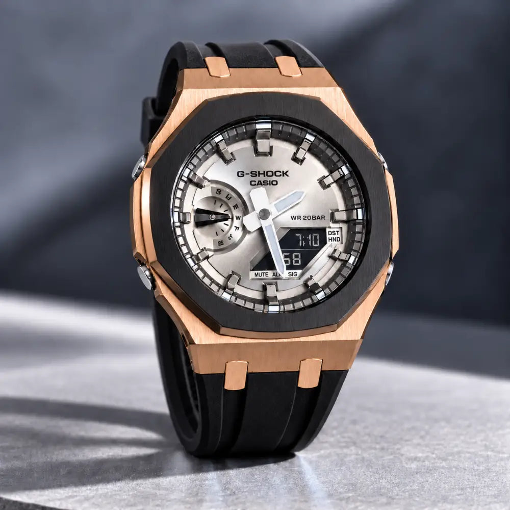 Custom Watch – Black Grey Rose Gold
