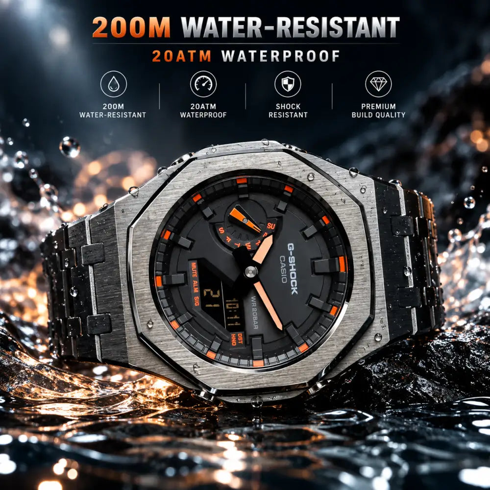 Custom Watch – Black Orange Steel
