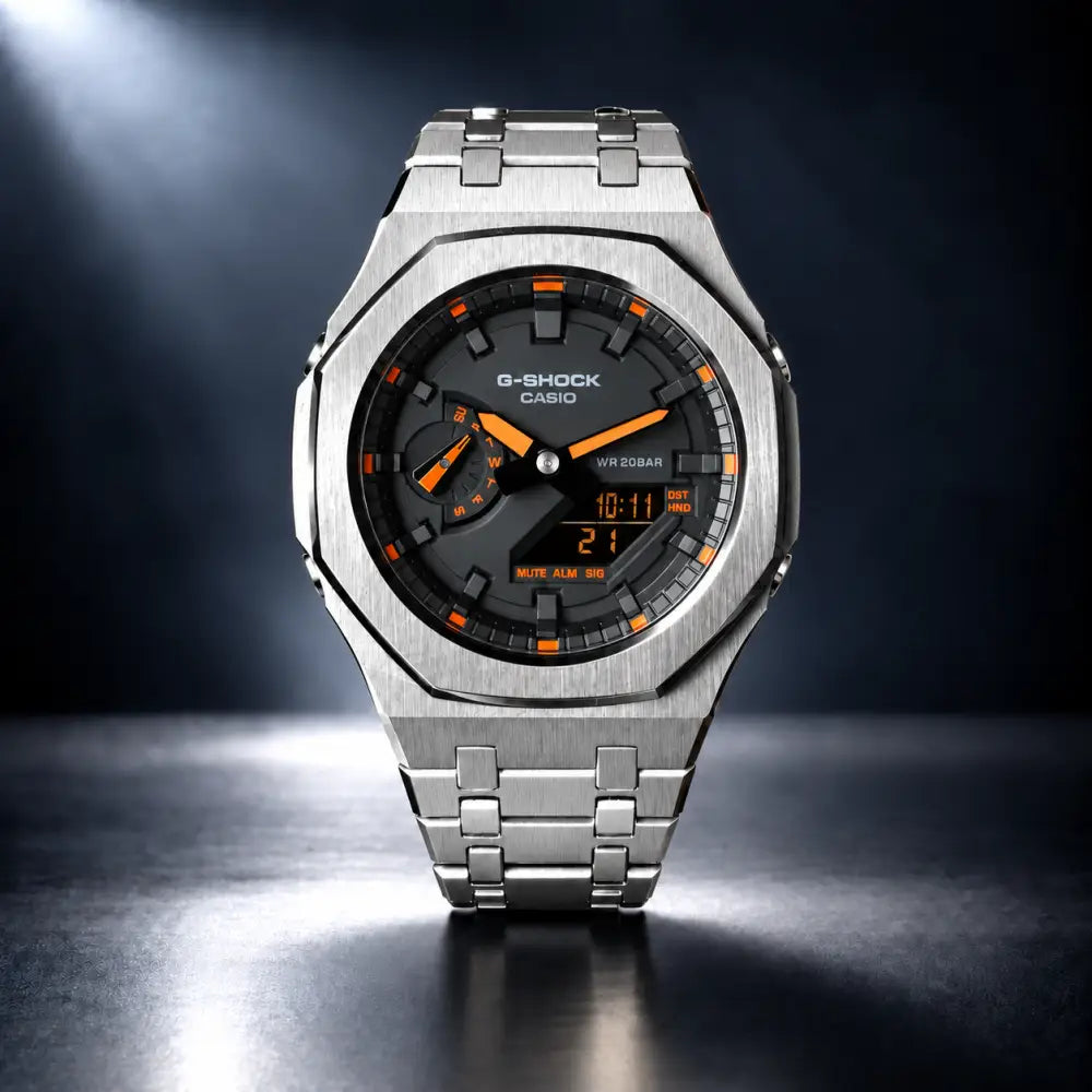 Custom Watch – Black Orange Steel