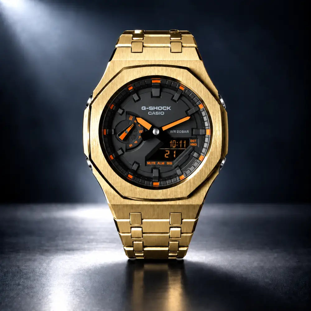 Custom Watch – Black Orange Steel