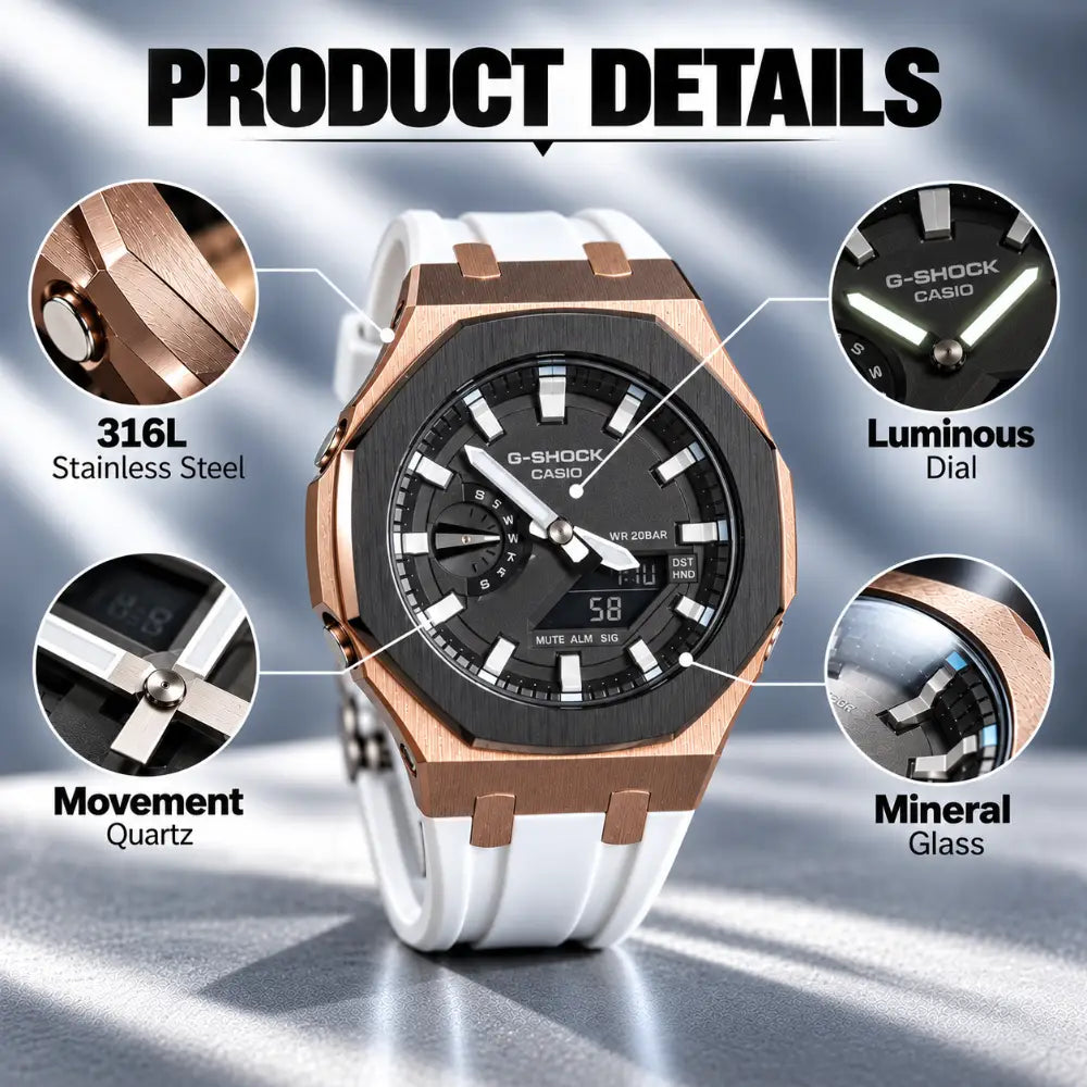 Custom Watch – Black White Rose Gold