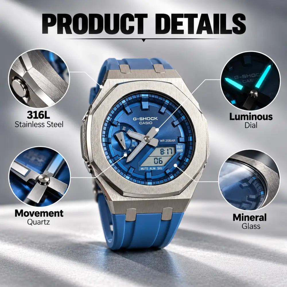Custom Watch – Blue Silver