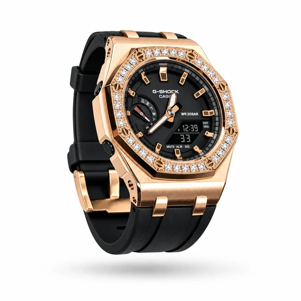 Custom Watch – Diamond Black Rose Gold