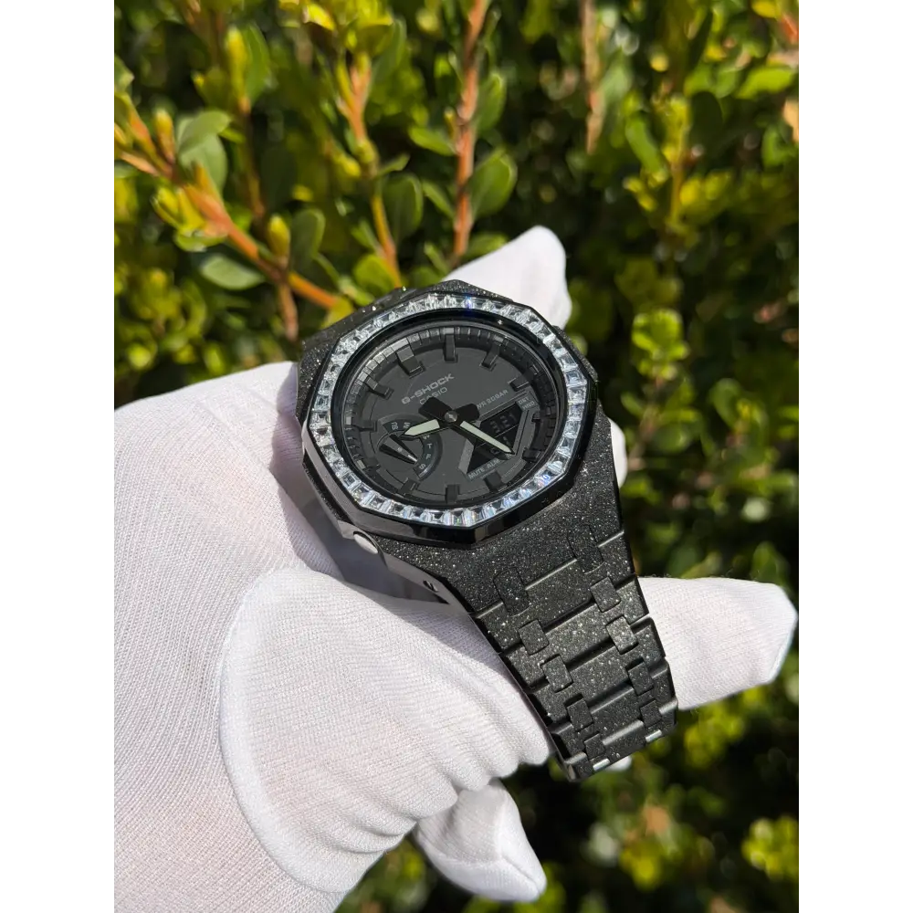 Custom Watch – Full Black Frosted Diamond