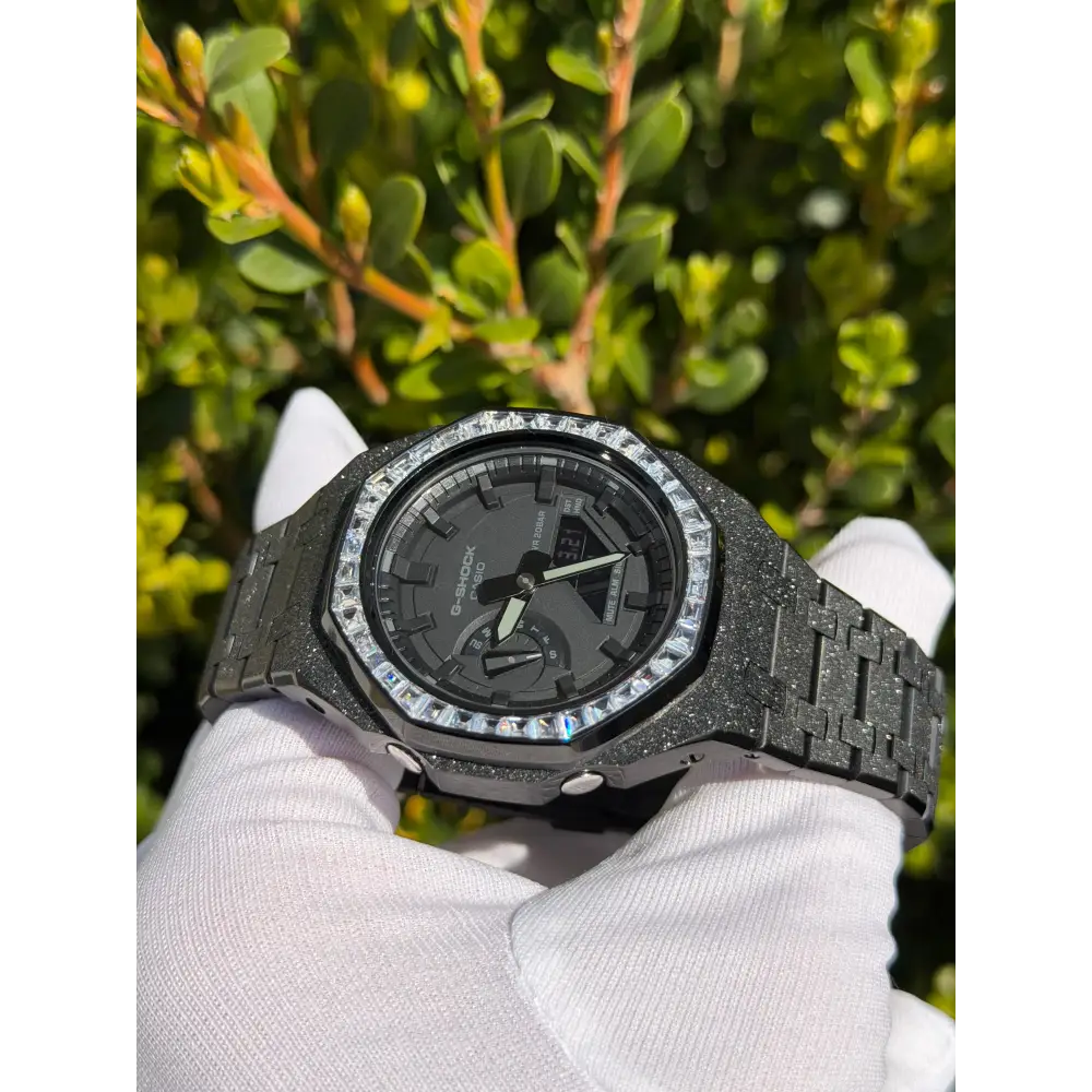 Custom Watch – Full Black Frosted Diamond
