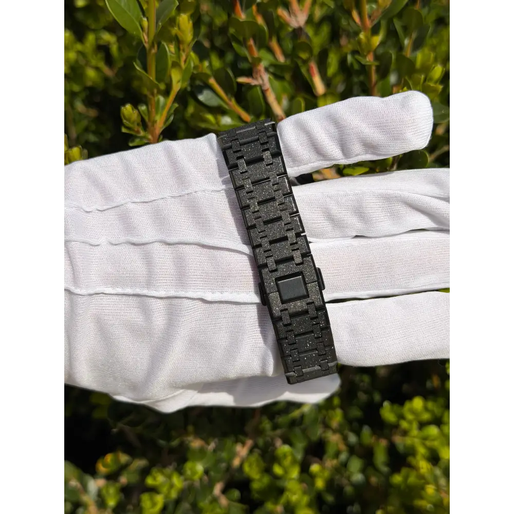 Custom Watch – Full Black Frosted Diamond