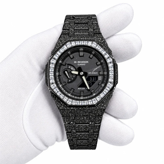 Custom Watch – Full Black Frosted Diamond