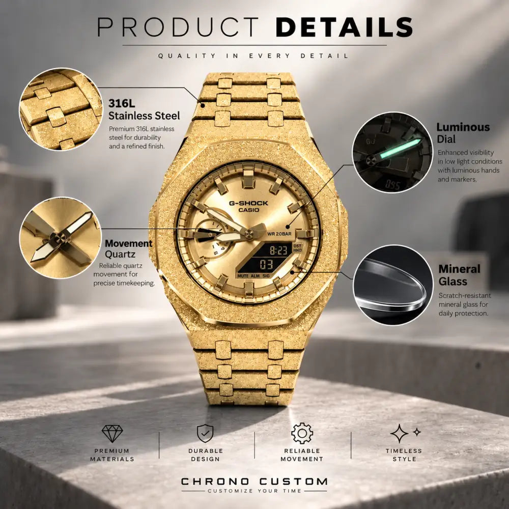 Custom Watch – Full Gold Frosted