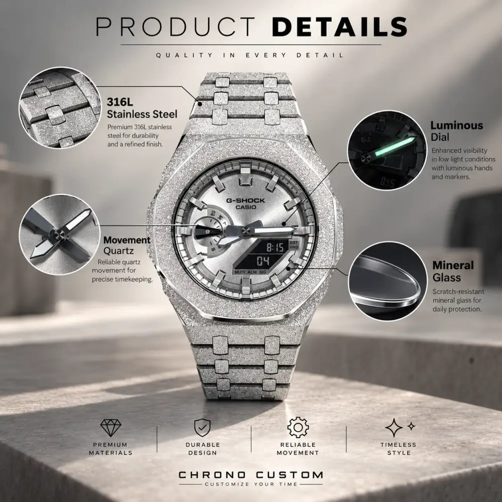 Custom Watch – Full Silver Frosted
