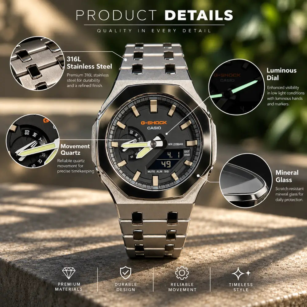 Custom Watch – Gun Metal Mirror Polish