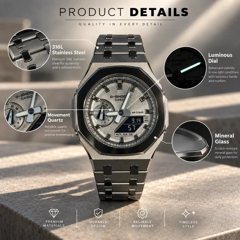 Custom Watch – Metal Grey Mirror Polish