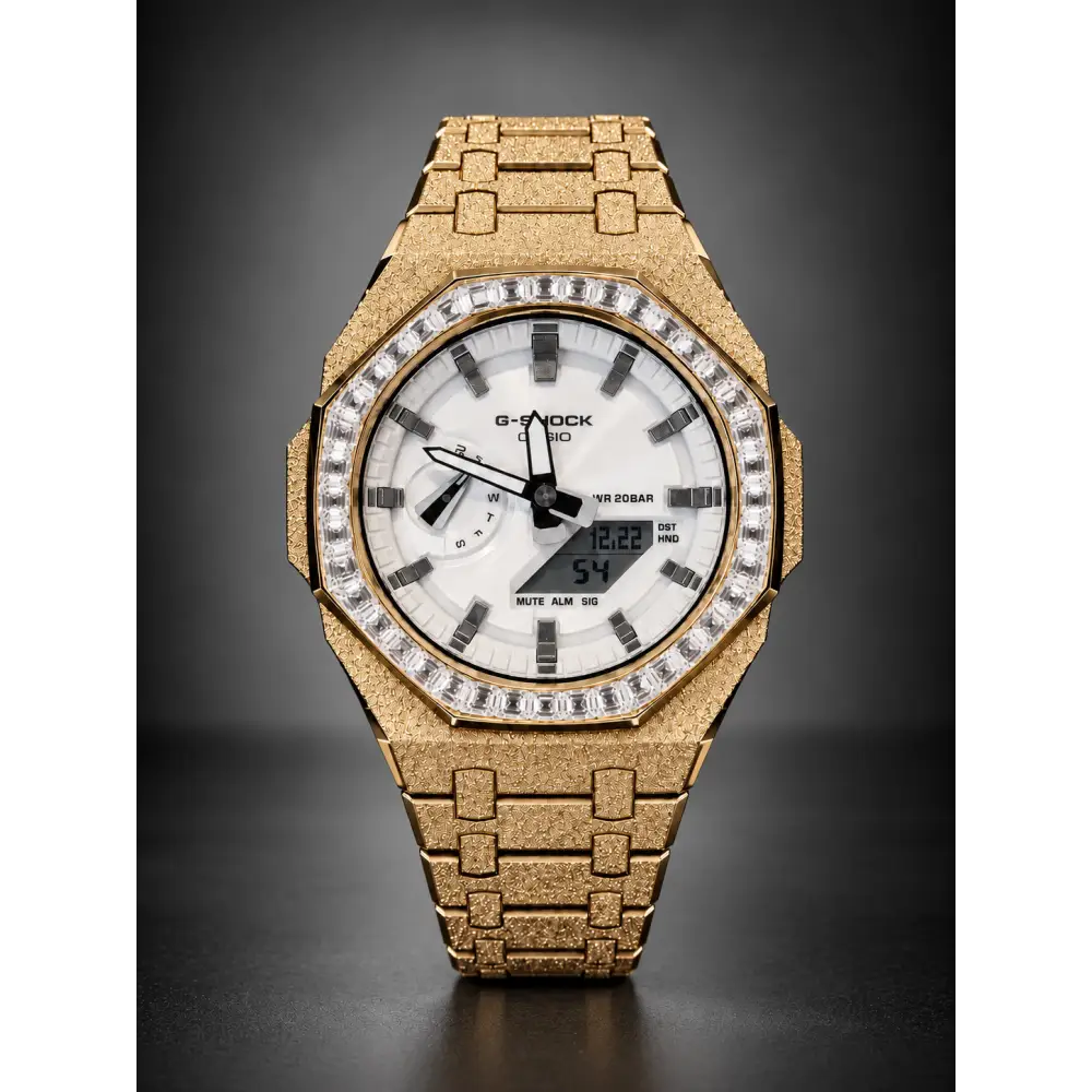 Custom Watch – Silver Frosted Diamond Bezel