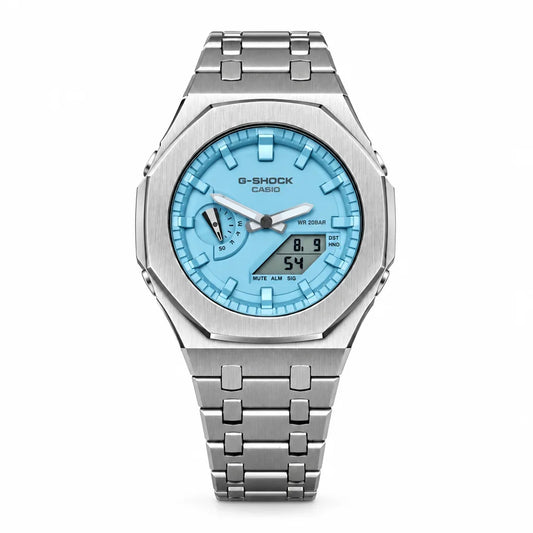 Custom Watch – Silver Sky Blue