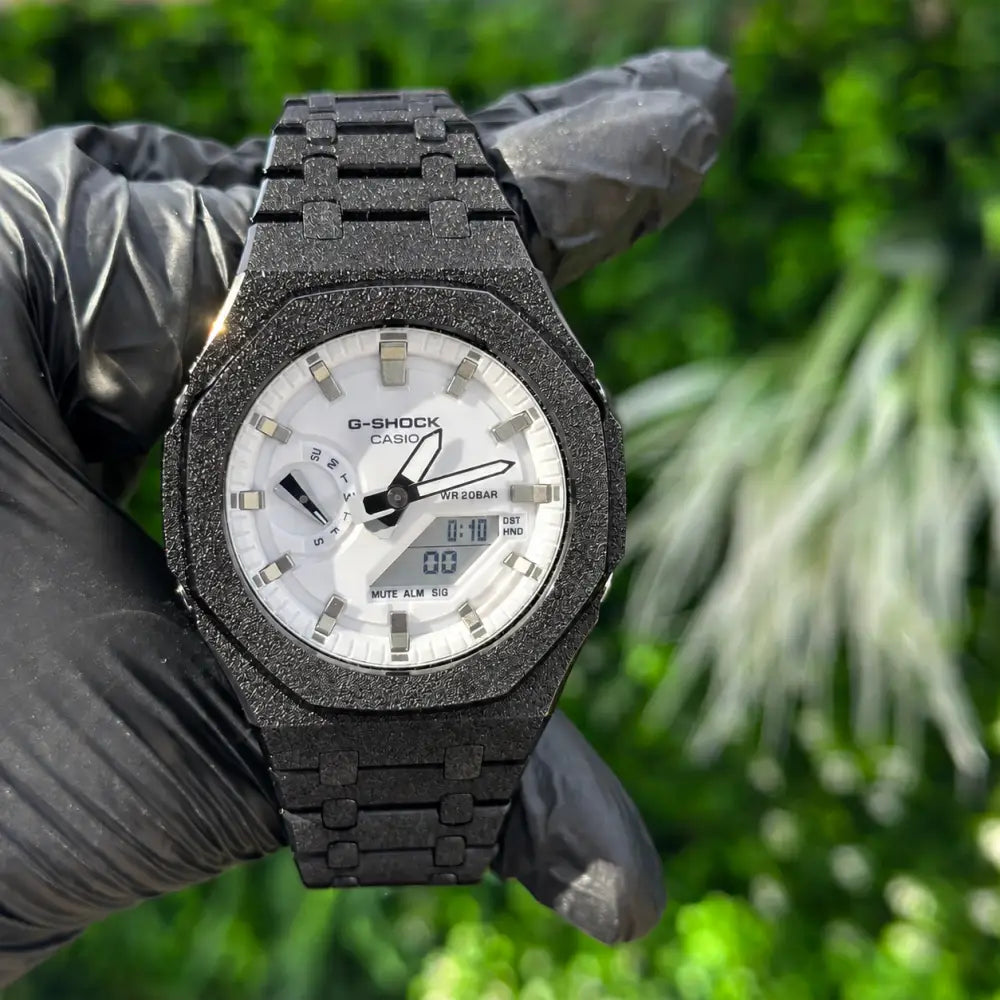 Custom Watch – Silver White Frosted