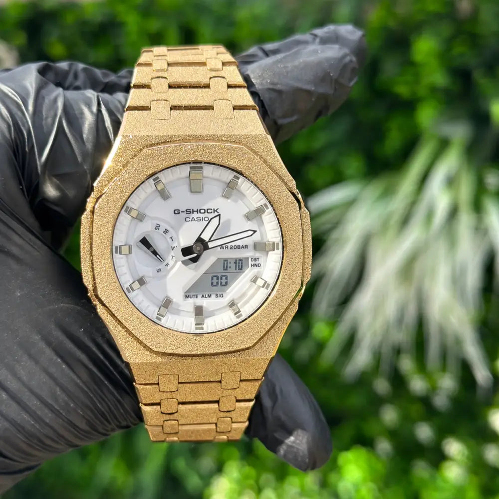 Custom Watch – Silver White Frosted