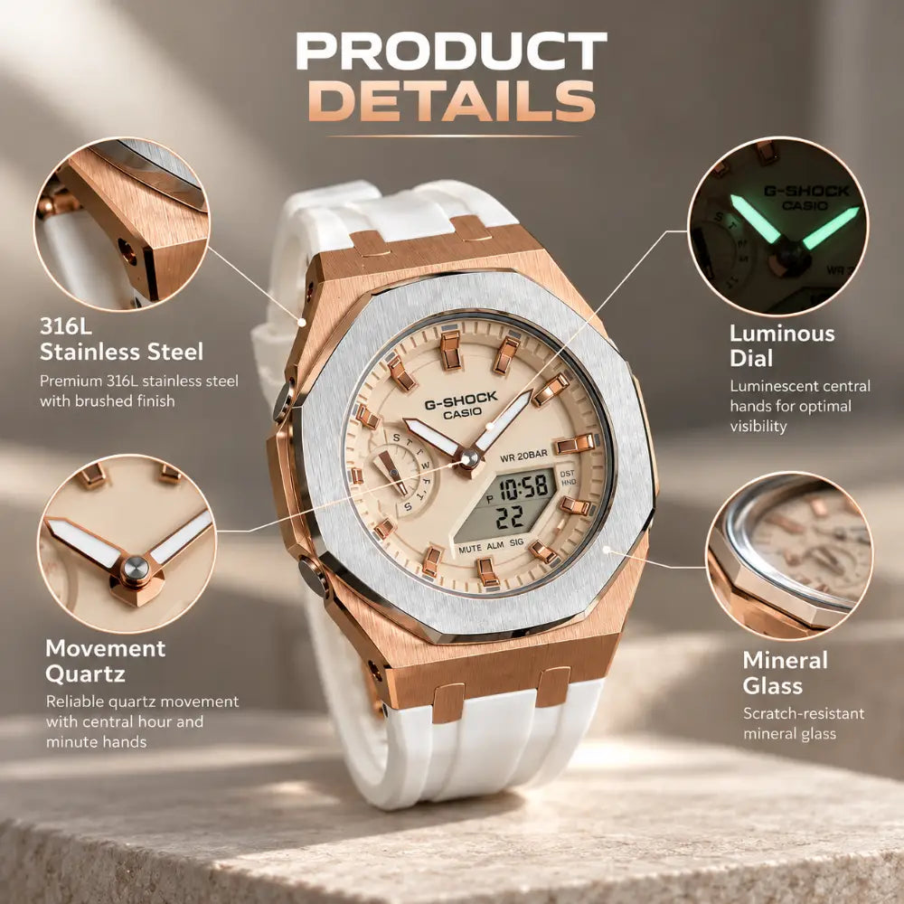Custom Watch – White Rose Gold