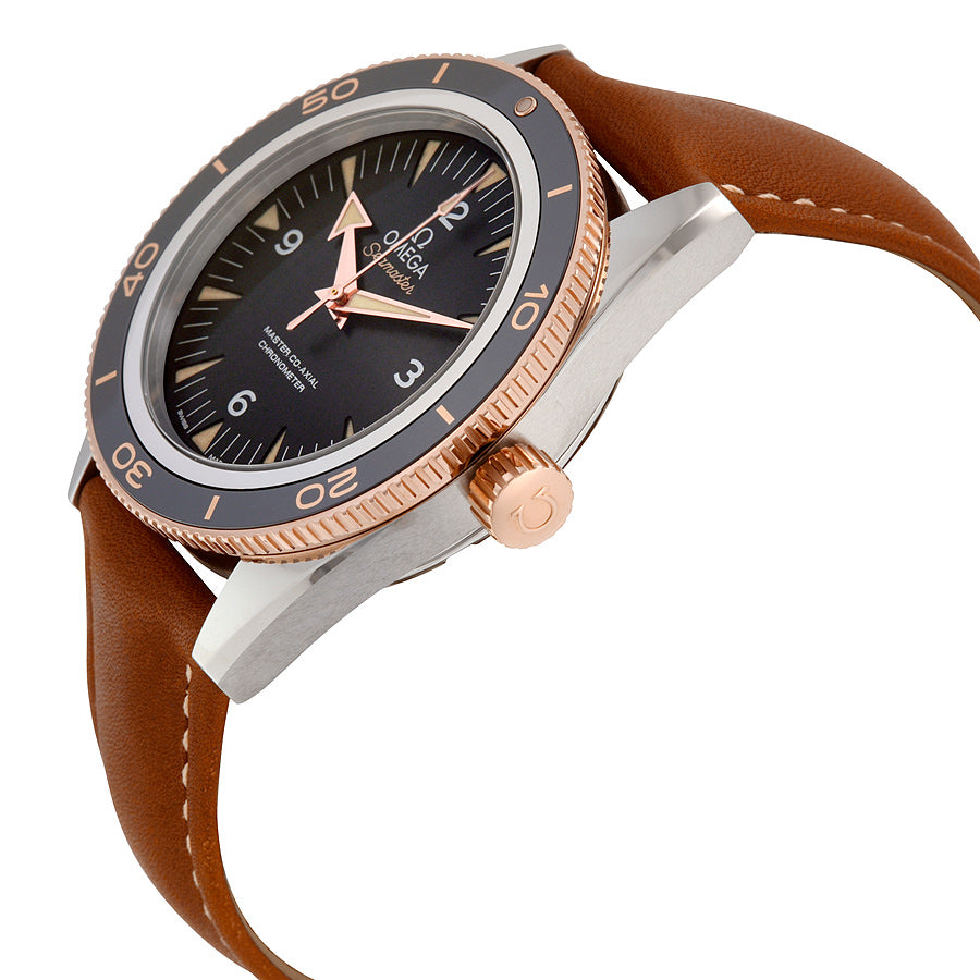 Omega Seamaster 300 Black Dial Brown Leather Men's Watch 233.22.41.21.01.002
