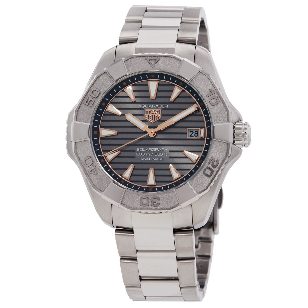 TAG Heuer Aquaracer Professional 200 Solargraph Grey Dial Watch WBP1190.BZ0003